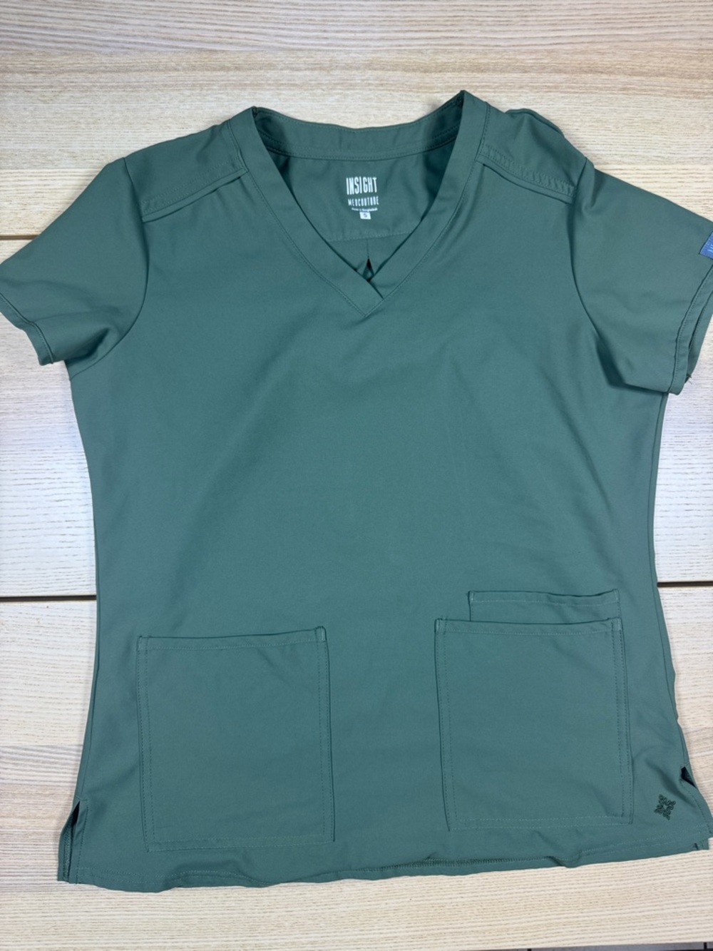 Insight Women's Forest Green V-Neck Scrub Topβ small
